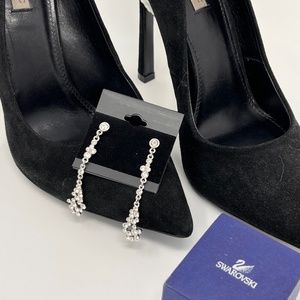 Swarovski multi crystal drop earrings in sterling silver